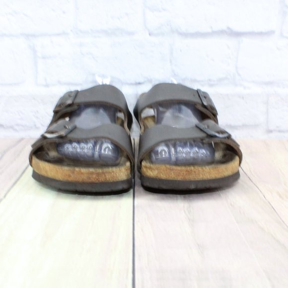 Birkenstock Milano Brown Leather Ankle Strap Buckle Sandals Size US 10 - Picture 4 of 12